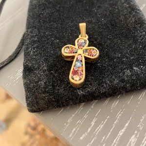 italy murano cross necklace